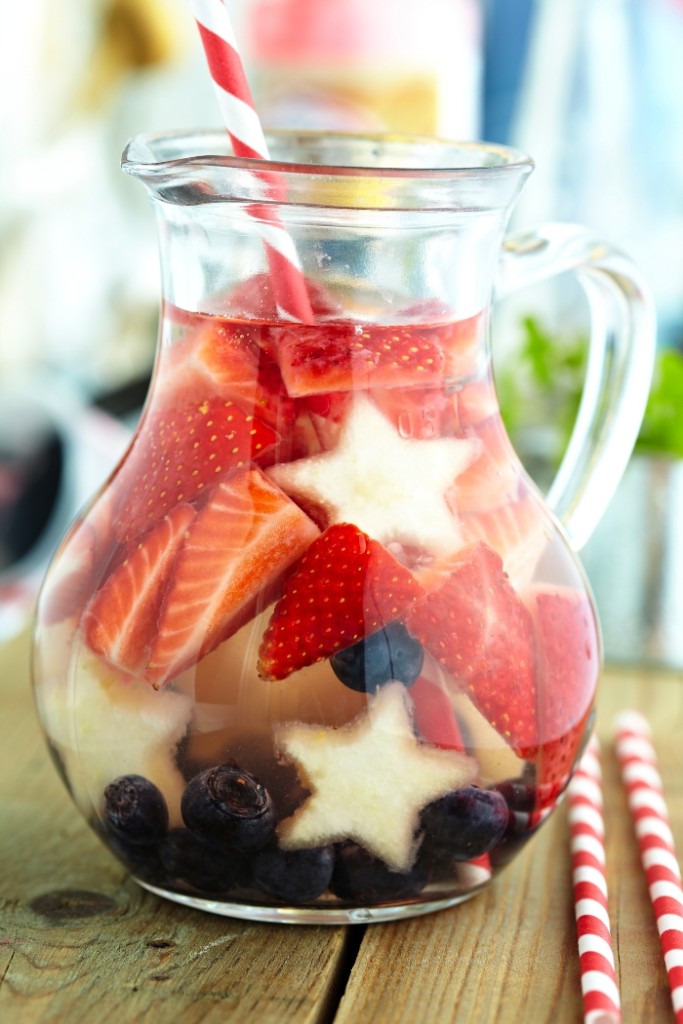 Red, white, and blue sangria.