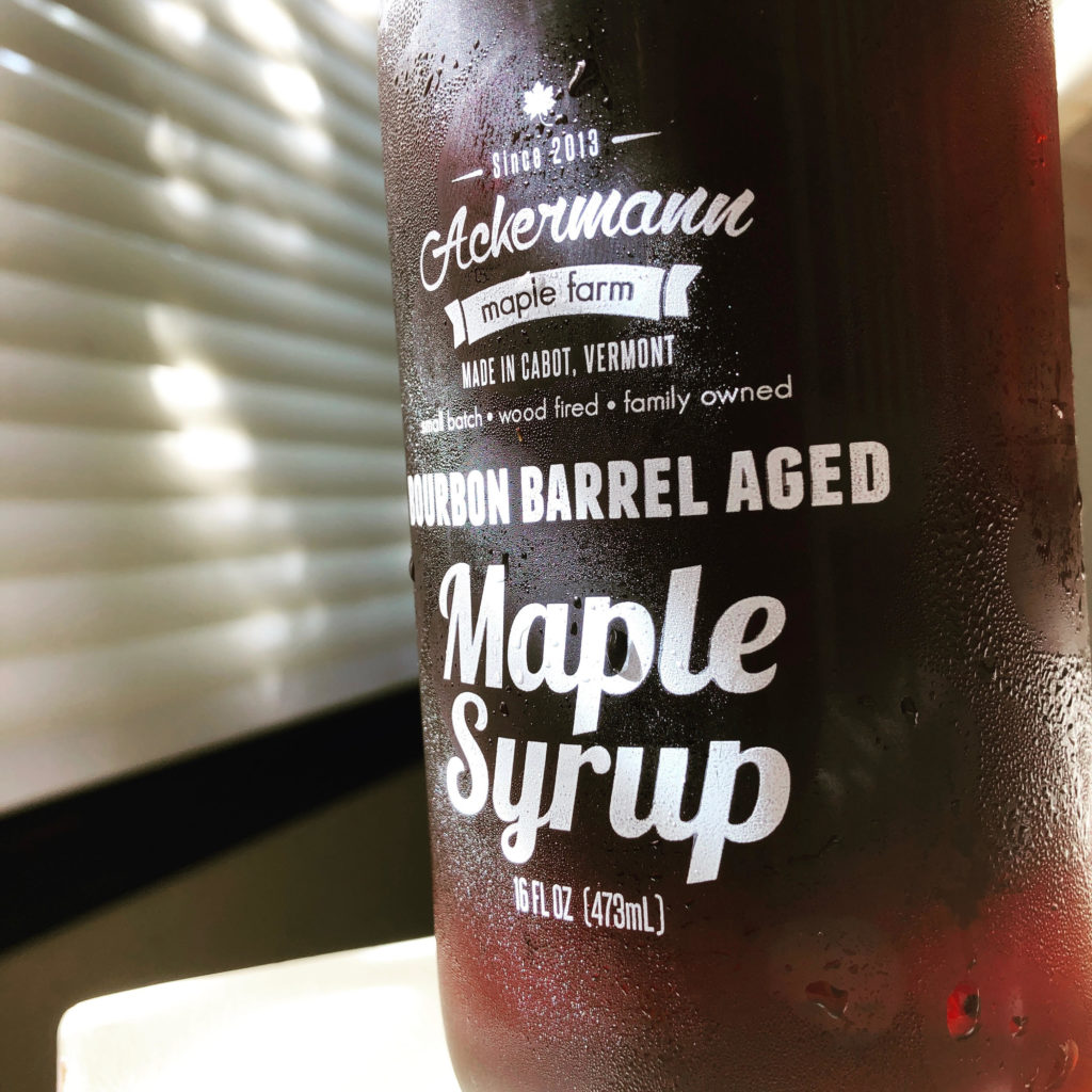 Ackermann's bourbon barrel-aged maple syrup.