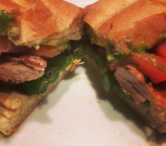 Faux chacarero: A play on the Chilean sandwich using leftovers.