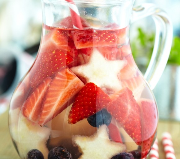 Red, white, and blue sangria.