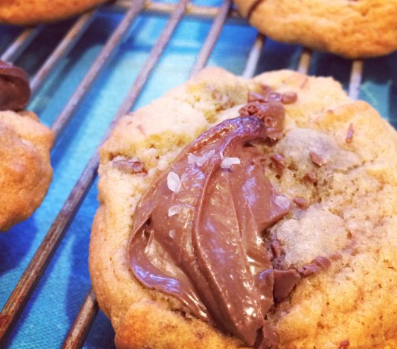 Nutella sea salt chocolate chip cookies