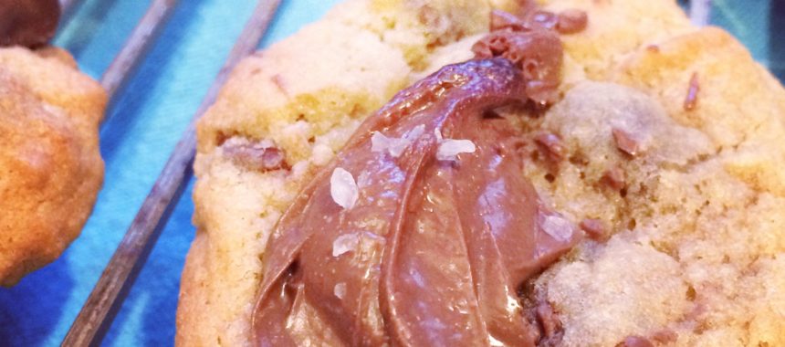 Nutella Sea Salt Chocolate Chip Cookies