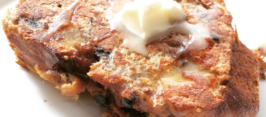 Cinnamon Blueberry Banana Bread French Toast